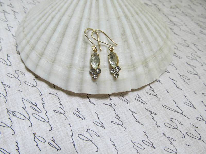 Jahrgang Navette Stein, Swarovski Crystal Ohrringe Jahrgang Navette Stein, Swarovski Crystal Ohrringe von HappyTearsbyMicah