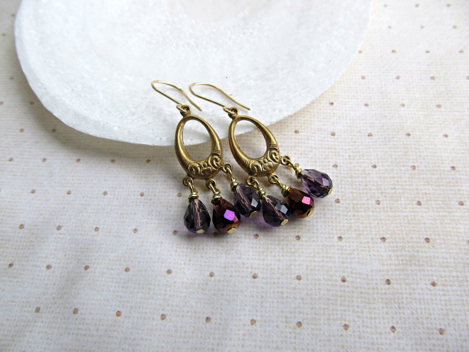 Ohrringe, Ohrringe Lila Teardrop Ohrringe, Ohrringe Lila Teardrop von HappyTearsbyMicah