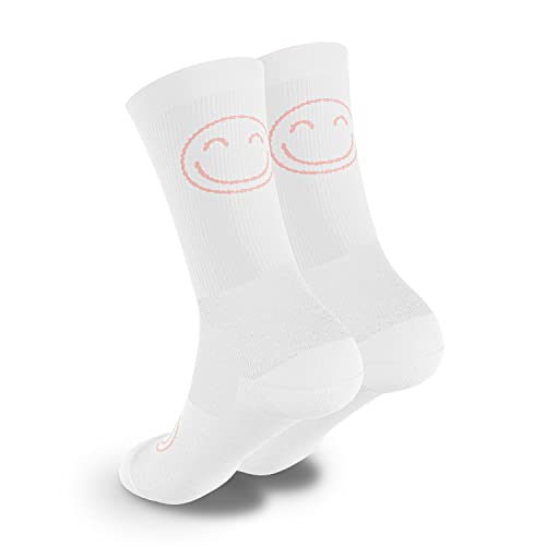 100 % technische Sportsocken von Happy Basics, Weiß & Rosa, 34-37 von HappyTraining