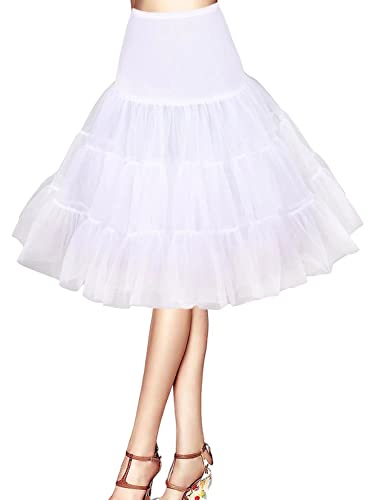 Petticoat Unterrock 50er Jahre Krinoline Hoopless Kleid Tutu Petticoat Kleid 50s tüllrock Rockabilly net Petticoat Skirt Crinoline Vintage Retro Mehreren Farben Röcke Swing Kleid von Happydress