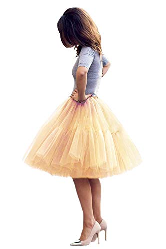 Damen Tüllrock Prinzessin Falten Rock Petticoat Unterrock 50er Jahre KrinolineTutu Organza Petticoat Ballettrock Unterrock Pettiskirt Mode Kleid net Petticoat Skirt Crinoline Vintage Retro von Happydress