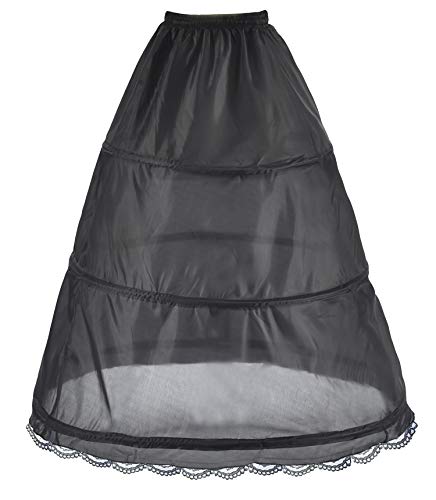 Happydress Brautkleider Reifrock Petticoat 3 Hoop Unterrock Petticoat Brautkleider Hochzeitskleider Reifrock Krinoline Petticoat Unterrock Underskirt Krinoline für Kleidung (schwarz, 40) von Happydress