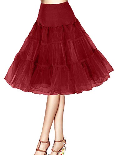 Petticoat Unterrock 50er Jahre Krinoline Hoopless Kleid Tutu Petticoat Kleid 50s tüllrock Rockabilly net Petticoat Skirt Crinoline Vintage Retro Mehreren Farben Röcke Swing Kleid von Happydress