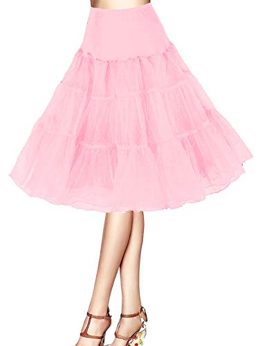 Petticoat Unterrock 50er Jahre Krinoline Hoopless Kleid Tutu Petticoat Kleid 50s tüllrock Rockabilly net Petticoat Skirt Crinoline Vintage Retro Mehreren Farben Röcke Swing Kleid von Happydress