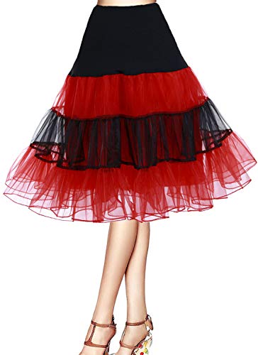 Petticoat Unterrock 50er Jahre Krinoline Hoopless Kleid Tutu Petticoat Kleid 50s tüllrock Rockabilly net Petticoat Skirt Crinoline Vintage Retro Mehreren Farben Röcke Swing Kleid von Happydress