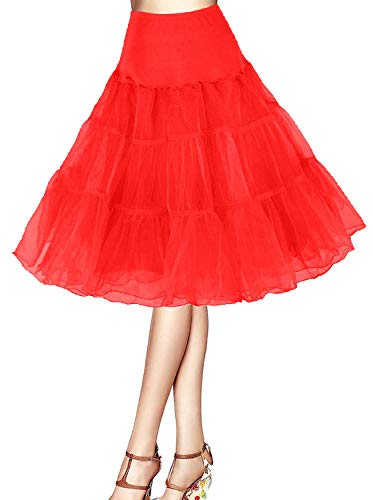 Petticoat Unterrock 50er Jahre Krinoline Hoopless Kleid Tutu Petticoat Kleid 50s tüllrock Rockabilly net Petticoat Skirt Crinoline Vintage Retro Mehreren Farben Röcke Swing Kleid von Happydress