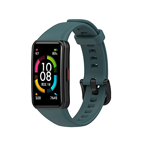 Kompatibel mit Honor Band 6 Bänder, TPU Uhrenarmband Ersatz Zubehör für Huawei Band 6 von Happytop