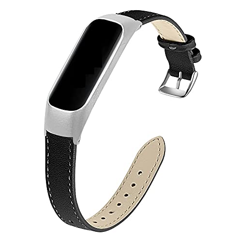 Happytop Kompatibel mit Samsung Galaxy Fit e SM-R375 Bändern, Leder Armband Armband für Samsung Galaxy Fit E SM-R375 Activity Tracker, Ohne Edelstein von Happytop