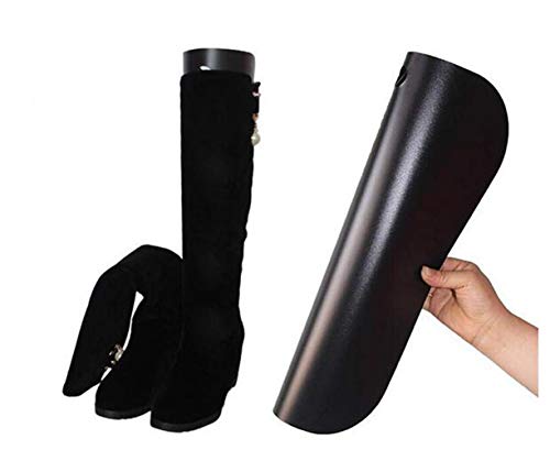 2 Paar schwarze Kunststoff Damen Stiefel Bäume Shaper Form Einsätze Dicke Lange Automatische Stand Unterstützung Formen Werkzeug Schuh Bäume Hoch Kurz Stiefel Shaper Einsatz Pads von Happyupcity