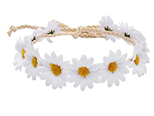 3 Stück Gänseblümchen-Stirnband, stilvolle Sonnenblumenkrone, Brautschmuck, Hochzeit, Haarkranz, Festival, Bohemia, Kopfschmuck, Zubehör für Damen und Mädchen von Happyupcity