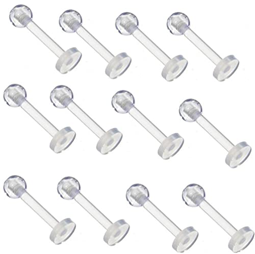 30PCS Klares Acryl 16G 8mm Nasenringe Studs Lip Studs Tragus Retainer Helix Knorpel Ohrring Stud Körper Piercing Schmuck Nosetril Retainer für Frauen und Männer von Happyupcity