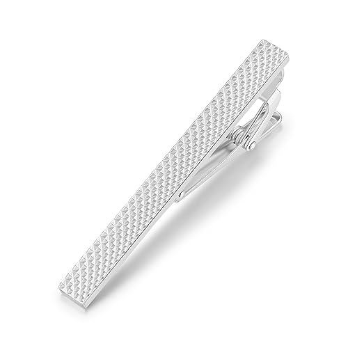 Silber Krawattenklammern für Männer Krawattenklammer Pinchie Bar Clip Mens Classic Grid Style Krawattenklammer für Business Party Hochzeitstag Bankett von Happyupcity