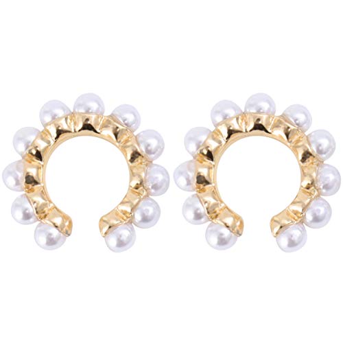 2 Stück Ohrringe Clip Ohrringe Nicht Piercing Ohrringe Perle Ohr Manschette für Frauen von Happyyami