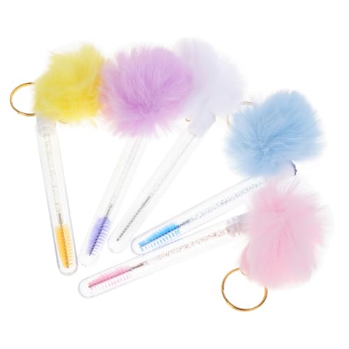 5 Stück Teiliges Wimpernbürsten mit Spiralbürsten für Mascara Anwendung und Augenbrauenformung Flauschigen Ballanhängern von Happyyami