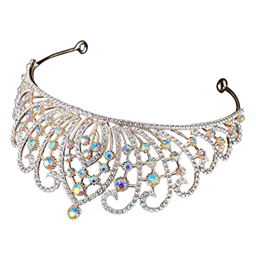 Braut Tiara mit Strasssteinen Krone für Hochzeiten Geburtstagsfeiern und Besondere Anlässe Hochwertiges Haarschmuck Accessoire für Damen von Happyyami