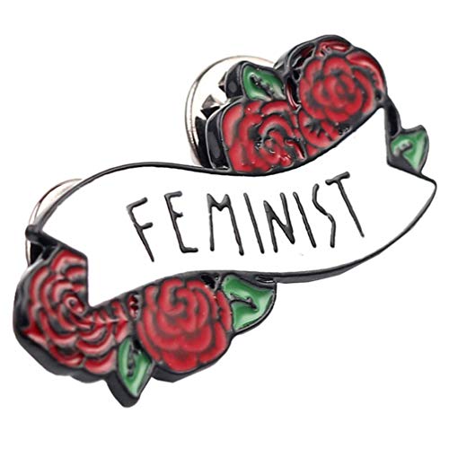 Feminismus Brosche Pin Legierung Rose Feminist Buchstabe Brosche Emaille Brosche Ruth Bader Ginsburg Brosche Metall Abzeichen Brustnadeln für Jeans Tasche Hut Hemd Kragen von Happyyami