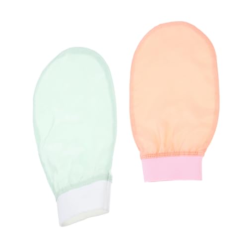 Happyyami 1 Paar Schlammbad Handtuch Fäustlinge zum Schrubben der Haut Peeling Duschhandschuhe für Damen seidig Rosa massagehandschuh reinigungshandschuh Handbuerste Badhandschuhe Die Seide von Happyyami