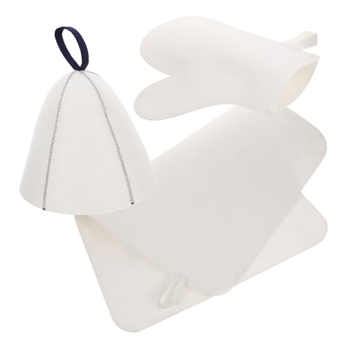 Happyyami Filz Saunahut Für Damen Und Herren Saunakappen Mit Saunamatte Und Saunahandschuh Für Saunabesucher Atmungsaktivität von Happyyami