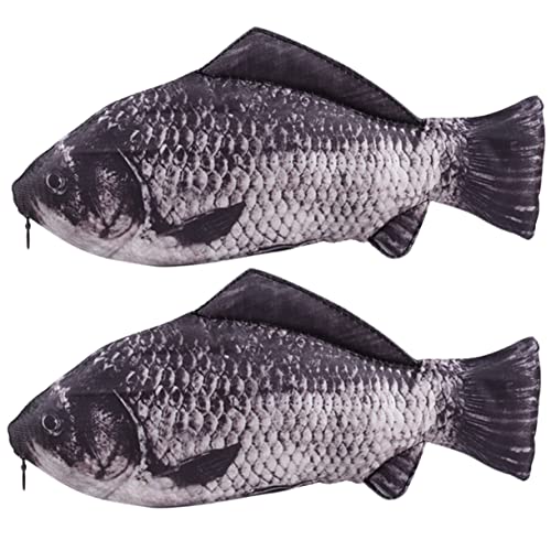 Happyyami 1 Satz Simuliertes Karausche Weiches Katzenspielzeug Simulationsfisch Kreative Bleistifttasche Gefälschter Fisch Stifttasche Süße Bleistifttasche Cartoon 2 Stück von Happyyami