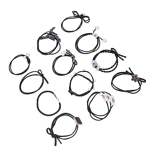 Happyyami 4 Stück Nylon Haargummis Für Damen Elastische Haarbänder Haarkreise in Schwarzer Geschenkbox Langlebig Für Alltag Für Frauen Und Mädchen von Happyyami