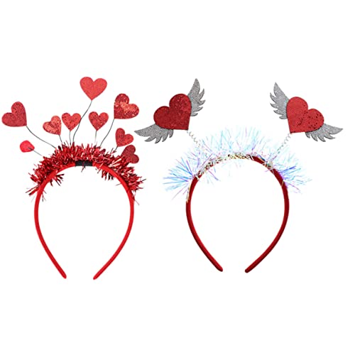 Happyyami 1 Satz Teiliges Set Valentinstag Haarreifen mit Herzen und Flügeln Headdress für für Partys Geburtstagsfeiern und Besondere Anlässe von Happyyami