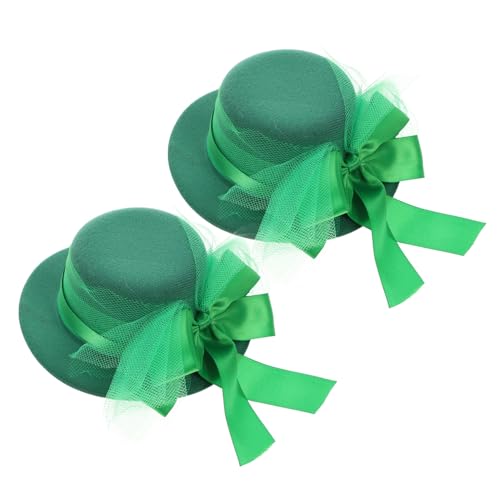 Happyyami 1 Satz grüner Zylinderkopfschmuck kreative Huthaarnadeln Stifte Shamrock -Hut Haarklammer Urlaub Kopfschmuck st patricks day zubehör für damen St. Patricks Zubehör das Haustier von Happyyami