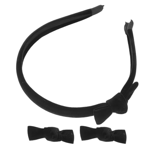 Happyyami 1 Set Haarspangen-Stirnband mit Samtschleife: Haarspangen-Set mit Schleife für kleine Mädchen, süßes Haar-Accessoire für die Schule, für Kleinkinder und Frauen, Cheerleading von Happyyami