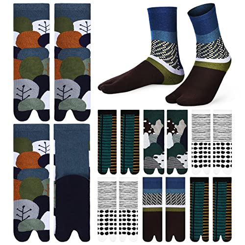 Happyyami 10 Paar Tabi-Socken Im Japanischen Stil V-Zehe Großer Zeh Tabi-Socken Baumwoll 2-en- Für Unisex- Männer von Happyyami