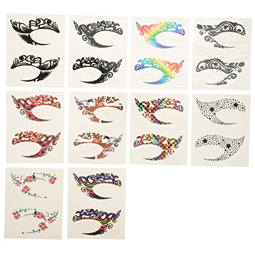 Happyyami 10 Paare Selbstklebende Augen Make Up Aufkleber Temporäre Eyeliner Decals für Augen Make Up Looks für Partys und Besondere Anlässe Gemischte Designs von Happyyami