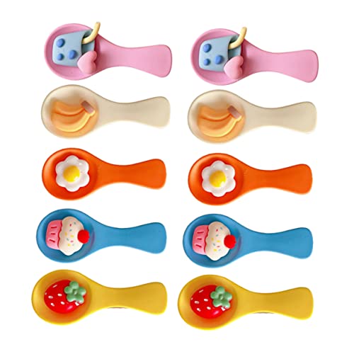 Happyyami 10stücke Mädchen Haarclips Junge Mädchen Cartoon Haarnadeln Löffelform Metall Und Harz Haarspangen Für Party Geburtstag Alltag von Happyyami