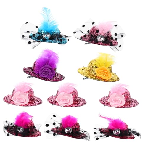 Happyyami 10 Stück Mädchen Haarnadeln Hut Haarspangen Für Partys Glänzende Haar Clips Stilvolle Haaraccessoires Strass Hut Haarspangen Für Festivals Kinderhaarschmuck von Happyyami