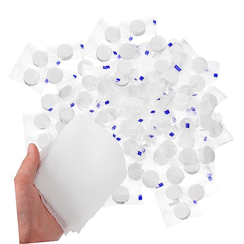 Happyyami 100 Stück Mini Komprimierte Handtuchtabletten Komprimierte Tücher Mini Münzhandtuch Reisehandtücher Schnelltrocknende Große Reisetücher Frauen Reinigende Komprimierte Handtücher von Happyyami