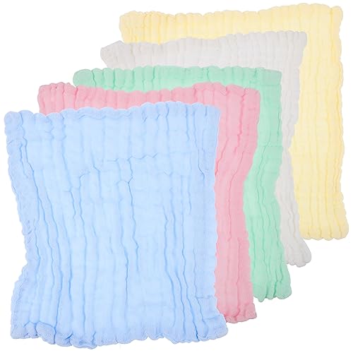 Happyyami 10Stücke Baumwoll Waschlappen Saugfähige Handtücher Hypoallergen und Atmungsaktiv Farben für Empfindliche von Happyyami