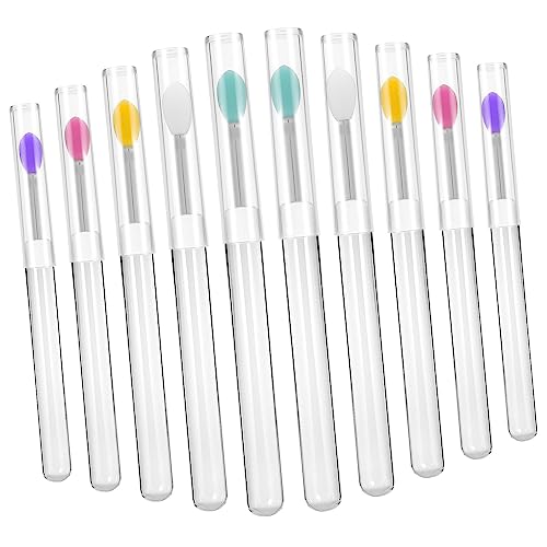 Happyyami 10stücke Wiederverwendbare Lippenapplikatoren Mit Deckel Multifunktionale Lippenbürsten Für Lippenbalsam Lidschatten Praktisch Und Tragbar Für Zuhause Und Unterwegs von Happyyami