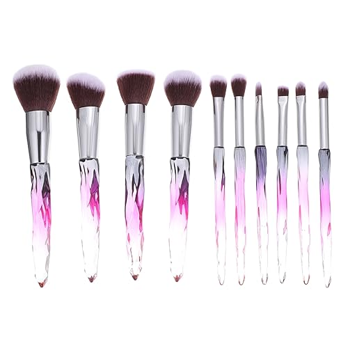 Happyyami 10stücke Teiliges Make-up-pinselset Mit Kristallgriff Up-tool Kosmetikpinsel Für Foundation Puder Und Lidschatten Make-up-set Für Professionelles Schminken von Happyyami