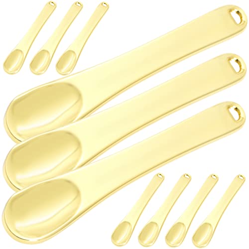 Happyyami 10stücke Metall Kosmetik Löffel Gesicht Creme Löffel Werkzeuge Mit Hängen Loch Kosmetik Sub Paket Für Mischen Probieren Auftragen Feuchtigkeitscremes Masken Lotionen von Happyyami