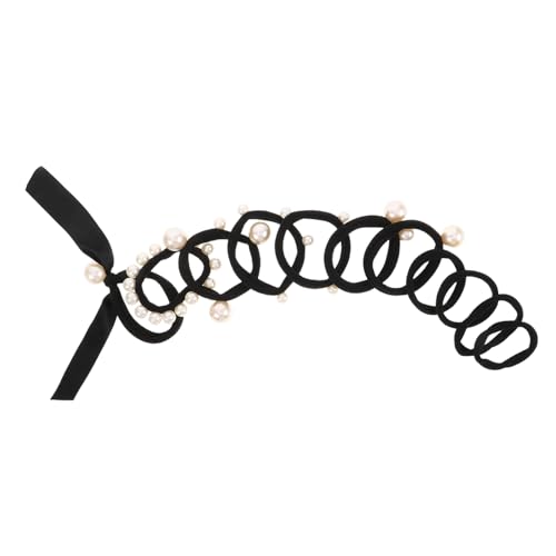 Happyyami 11stücke Teiliges Haargummi Kunstperlen Hochelastisch Und Bequem Schwarzes Haarseil Für Pferdeschwanzhalter Modischer Haarschmuck Für Mädchen Und Teenager von Happyyami