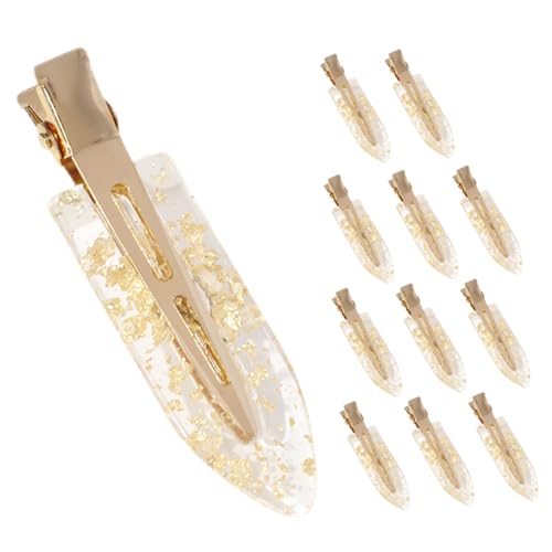 Happyyami 12stücke Teiliges Glitter Haarclips Für Damen Goldene Rutschfeste Haarklammern Abdrücke Dekorative Entenschnabel-haarspangen Für Hochzeiten Partys Und Alltag von Happyyami