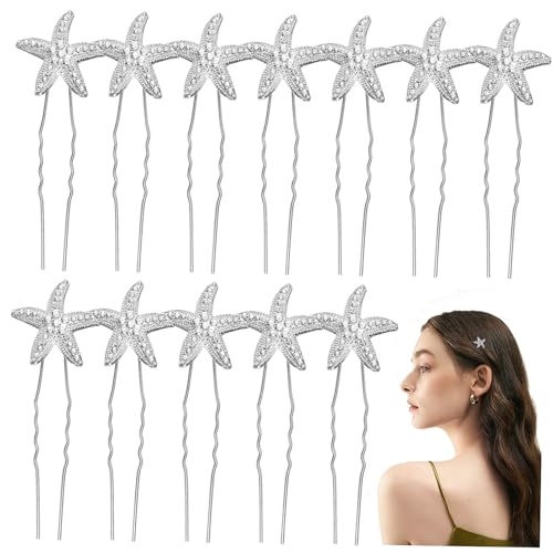 Happyyami 12stücke Haarnadeln Mit Strasssteinen Metall-haarnadeln Haarspangen Für Frauen Und Mädchen Stern-haarstyling-tools Für Hochzeit Party Abschlussball von Happyyami