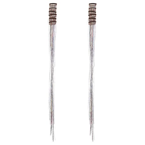 Happyyami 12 Stück Clip-In-Haarlametta: Clip-In-Haarlametta-Extensions – Glitzerndes Haarstyling-Zubehör für Frauen und Mädchen – Für Party-Festival-DIY-Frisuren von Happyyami