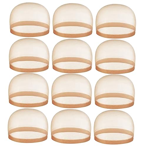 Happyyami 12 Stück Perückenkappen Haarnetz Für Perücken Elastische Atmungsaktive Netzhaube Hochelastisches Design Geeignet Für Verschiedene Kopfgrößen Friseurzubehör Für Damen Und von Happyyami