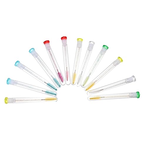 Happyyami 12Stücke Mascara Pinsel mit Spiralförmigen Wimpernbürsten Wiederverwendbare Applikatoren für Gepflegte Wimpern Leicht und Tragbar für Kosmetikliebhaber von Happyyami