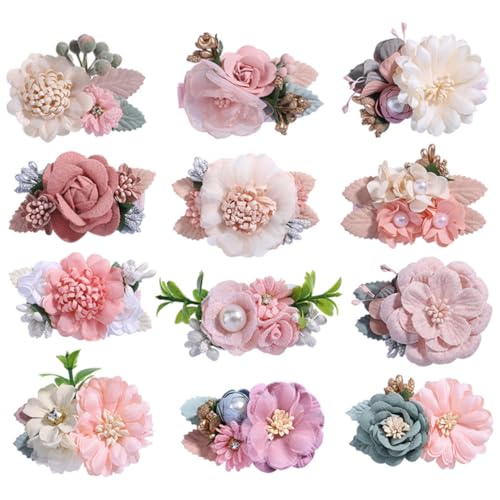 Happyyami 12stücke Blumen Haarspange Für Floral Haarnadel Haarschmuck Für Mädchen Blumenclips Für Haare Blumen Zubehör Für Mädchen von Happyyami