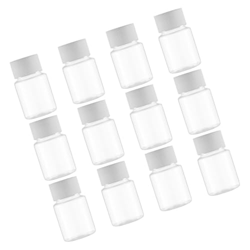 Happyyami 12stücke Leere Kunststoffflaschen Mit Verschluss Als Medikamentenbehälter Flasche Als Pillenflasche Für Pulver Flüssigkeiten Und Feststoffe von Happyyami