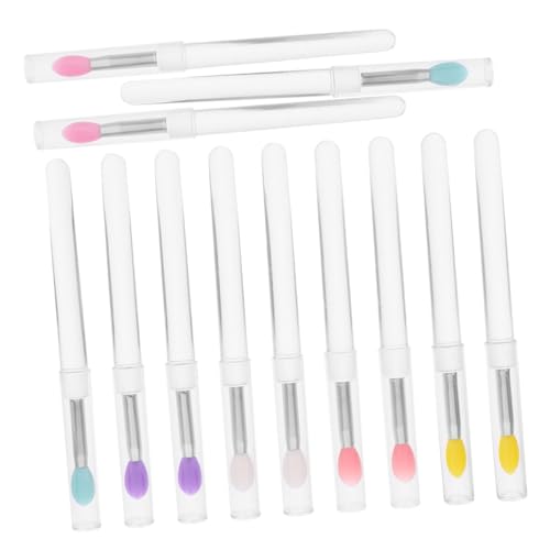 Happyyami 12stücke Teiliges Tragbare Lippenpinsel Mit Deckel Multi- Lip Gloss Für Präzise Lippen-make-up Anwendung Für Unterwegs von Happyyami