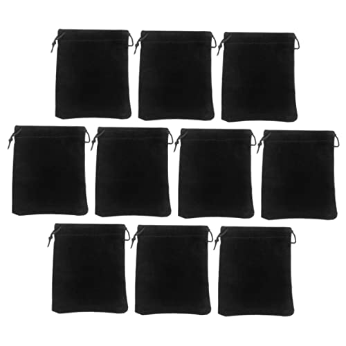 Happyyami 15Stücke Kosmetiktaschen aus Schwarzem Kordelzugbeutel für Schmuck Lippenstifte und Toilettenartikel Kompakte Aufbewahrung für Reisen und Besondere Anlässe von Happyyami