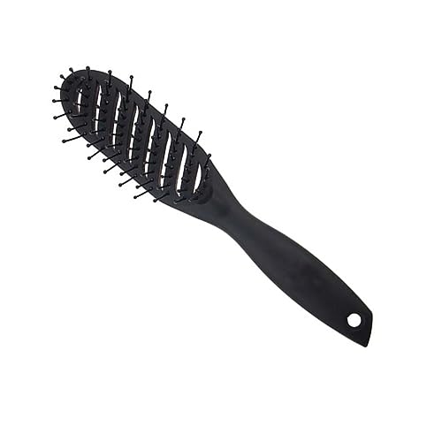 Happyyami Curved Hairdressing Massage Comb Aus Kunststoff Leichter Tragbarer Stylingkamm Für Frauen Und Mädchen Für Lockige Frisuren Schwarz von Happyyami