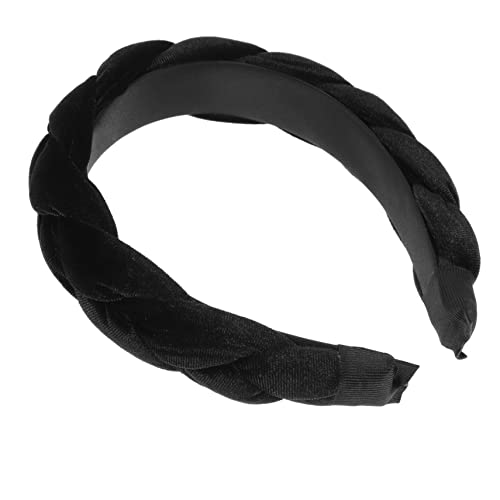 Happyyami Geflochtener Haarreif Damen Schwarz Mode Haarband Für Frauen Breites Stirnband Aus Stoff Haarzubehör Für Partys Und Anlässe Verarbeitung Für Täglichen Gebrauch von Happyyami