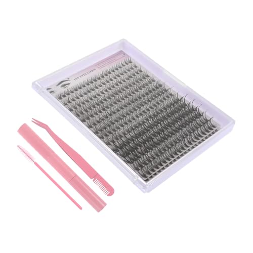 Happyyami 1sätze Cluster Wimpern Extensions Kit Mit Entferner Lash Bond Und Versiegeltem Set Für Natürliche Augen-make-up Looks Wimpernpinzette Und Pinkem Werkzeugset Für Heimgebrauch von Happyyami