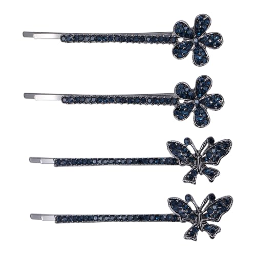 Happyyami 2paare Retro-strass-haarspangen Damen Seitenclip Kopf-schmuck Haarschmuck Blips Für Hochzeit Party Alltag Vintage Design von Happyyami